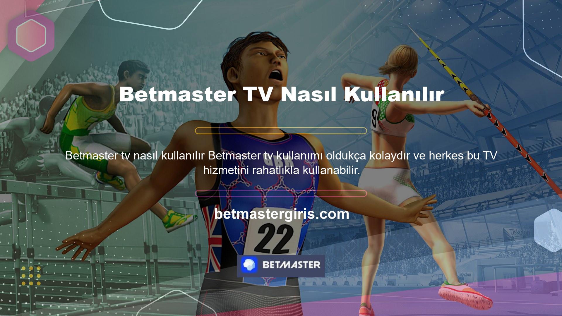 Betmaster TV nasıl kullanılır TV'nizde canlı maç izlemek için yapmanız gerekenler: Betmaster TV'ye giriş yapmak için öncelikle Betmaster web sitesinin ana sayfasına giriş yapmalısınız